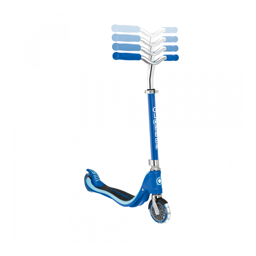 Globber FLOW 125 Wcooter with Light Up Wheels - Navy Blue