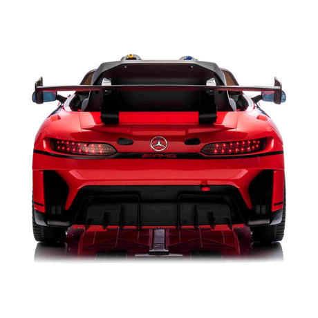 Top view of All 4 Kids BBH-033 Mercedes-Benz AMG GT3 EVO red kids ride-on car showing cockpit and racing stripes