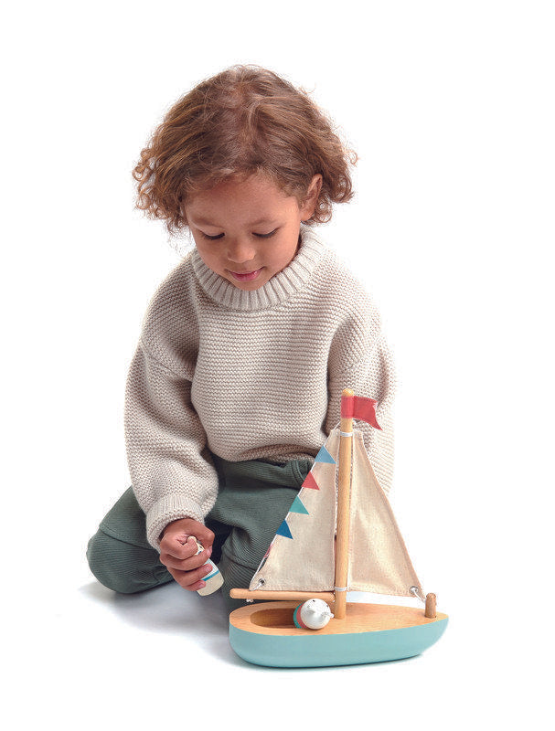 Tender Leaf Toys Wooden Sailaway Boat