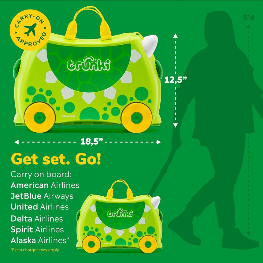 Trunki Ride on Luggage - Dudley the Dinosaur