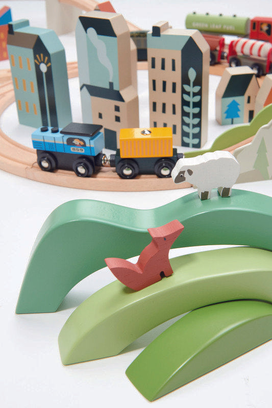Tender Leaf Toys  Wooden Green Hills Stacking Play Set
