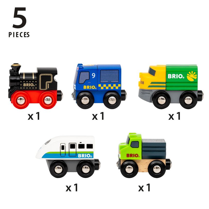 BRIO Train - 5 Pieces Mini Trains & Vehicles