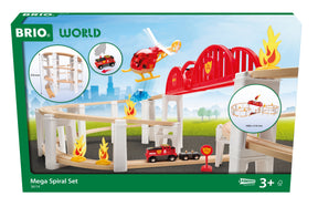 BRIO Mega Spiral Set 73 pieces multi-level wooden train track