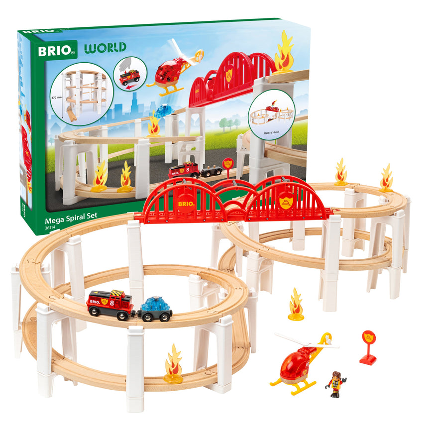 BRIO Mega Spiral Set train climbing the spiral