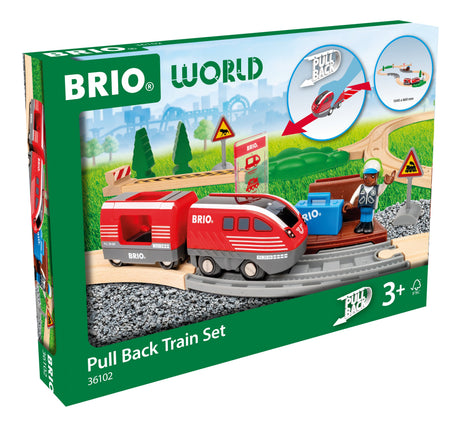 BRIO Pullback Train Set 28 pieces battery-free motorised wooden train – view 5