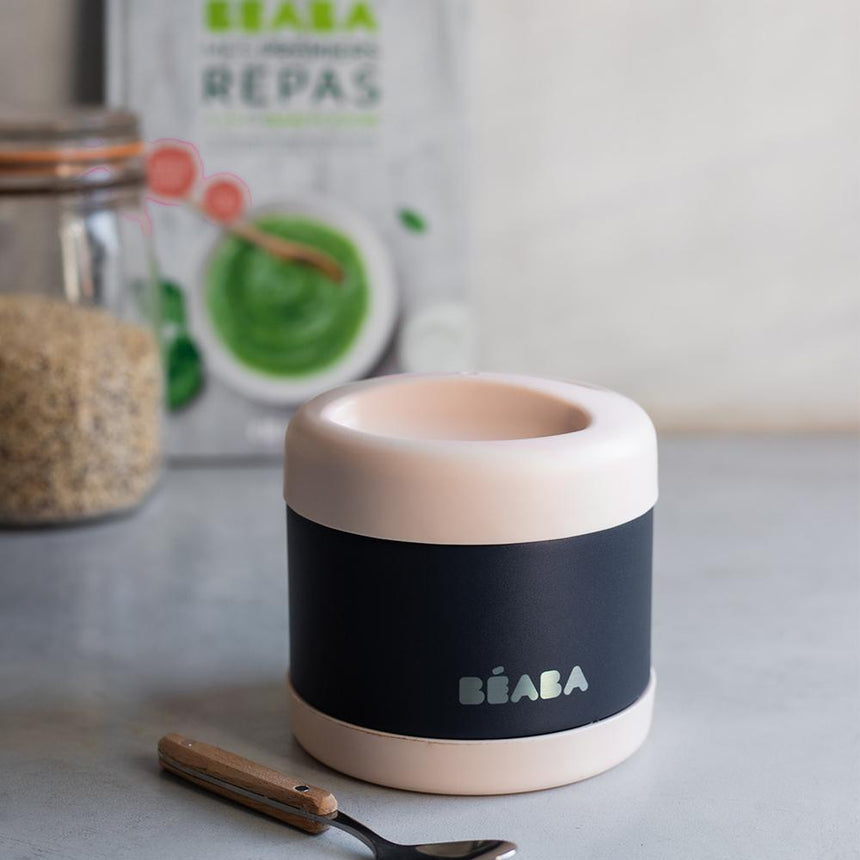 Beaba Stainless Steel Isothermal Portion 500ML - Light Pink/ Night Blue