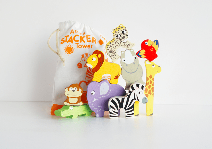 Le Toy Van Petilou Africa Stacking Tower & Bag