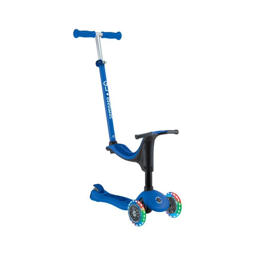 Globber Go Up Sporty Lights Convertible Scooter - Navy Blue/ Dark Navy Blue