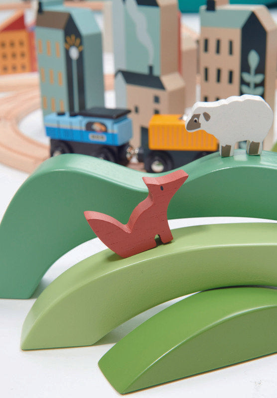 Tender Leaf Toys  Wooden Green Hills Stacking Play Set