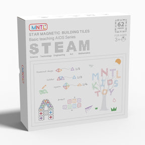 MNTL Pastel Basic Teaching Aids Magnetic Tile Set 62 Pcs