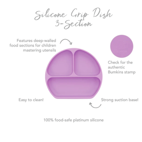 Bumkins Silicone Grip Dish - Lavender