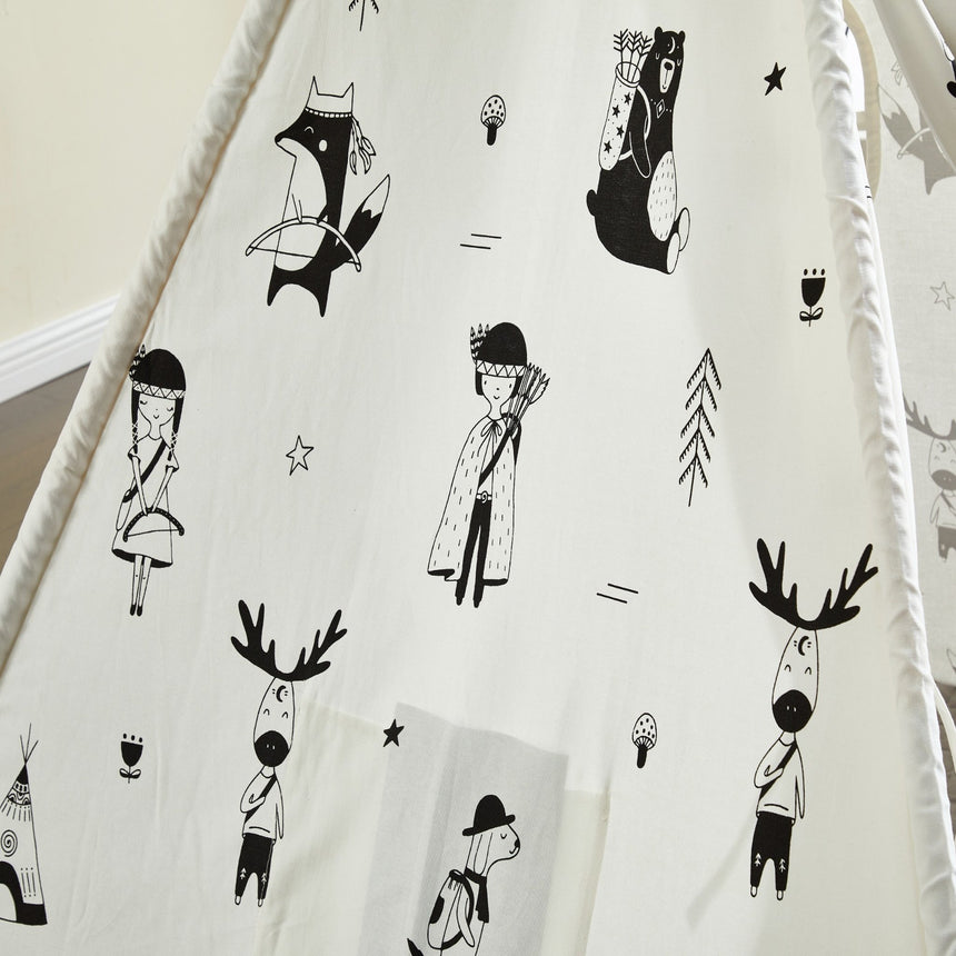 ALL 4 KIDS Ryan Canvas Kids Square Teepee Tent