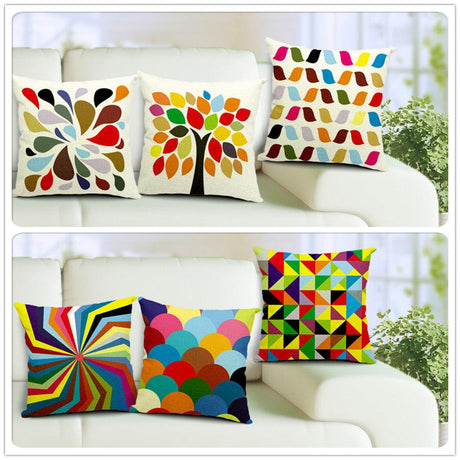 All 4 Kids 45cm Square Throw Pillow Cushion Cover - Coloruful Pattern