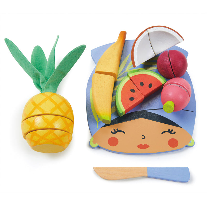 Tender Leaf Toys Pretend Tropical Fruit Chopping Board