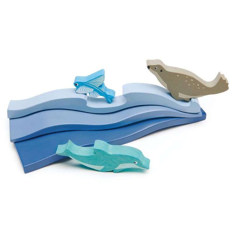 Tender Leaf Toys Wooden Coastal Display Shelf Set