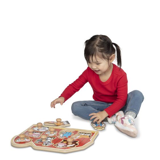 Melissa & Doug Large Farm Jumbo Knob Puzzle - 8pc