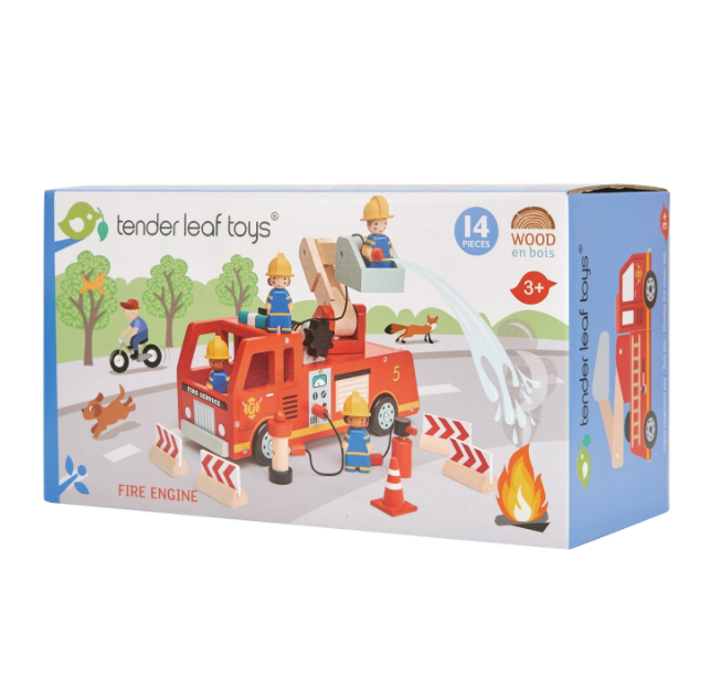 Tender Leaf Toys Wooden Fire Engine