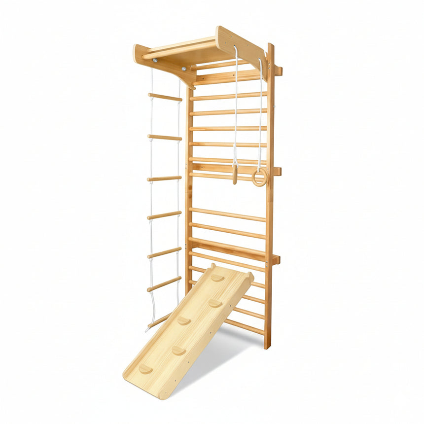 All 4 Kids Colton Wall Mounted Wooden Indoor Gym Set