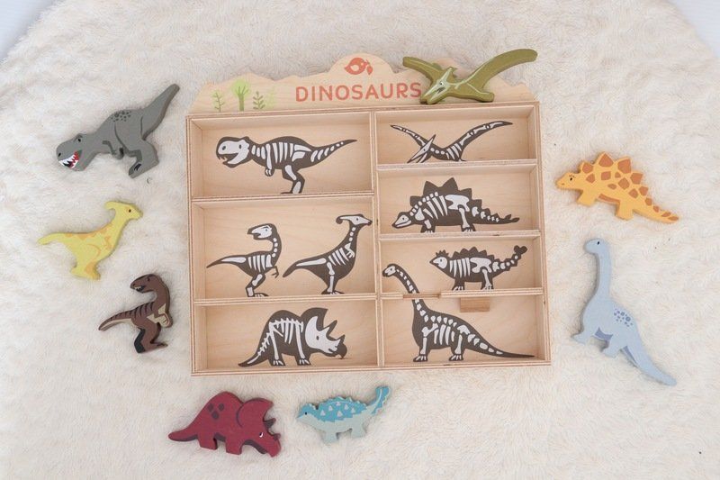 Tender Leaf Toys Wooden Dinosaur Display Shelf Set