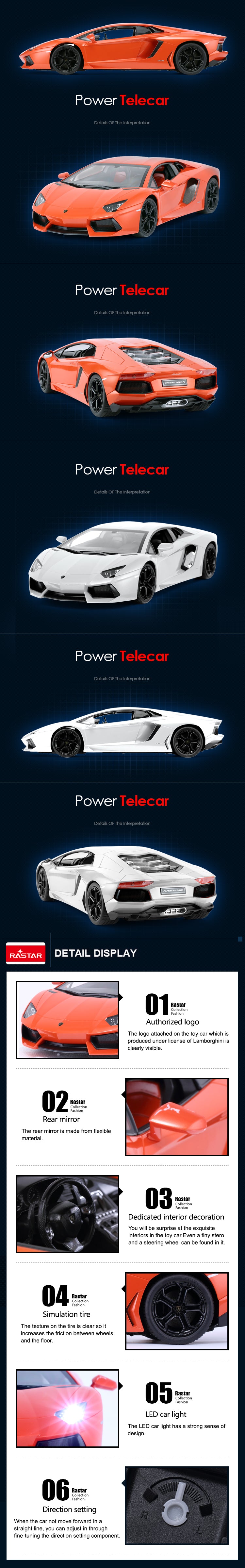 Rastar Licensed 1:10 Radio Control Car - Lamborghini Aventador LP700-4 Orange