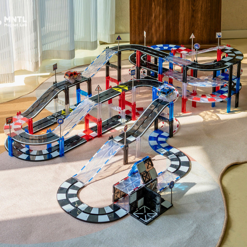 MNTL Classic Magnetic Track Car Set 101 Pcs
