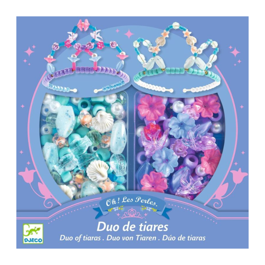 Djeco Duo of Tiaras Blue & Purple Bead Kit