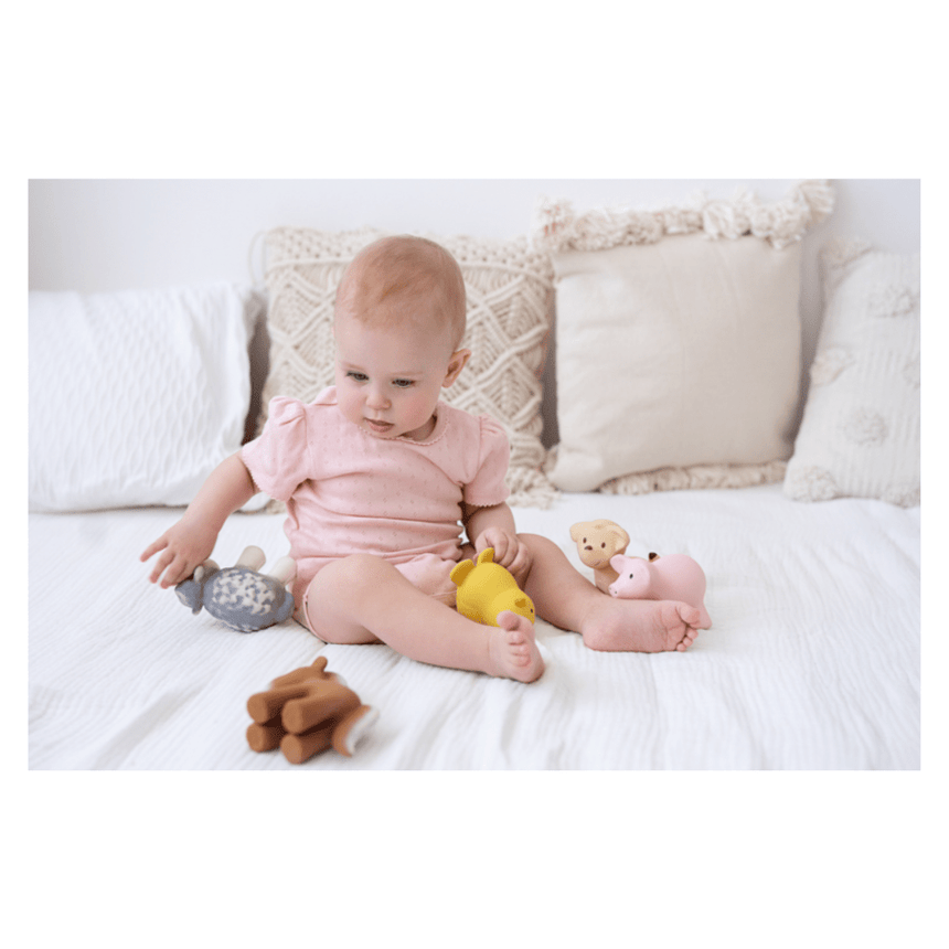 Tikiri Set of 6 Tikiri Farm Rubber Rattle & Bath Toys