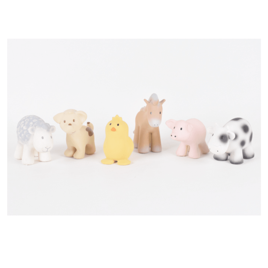 Tikiri Set of 6 Tikiri Farm Rubber Rattle & Bath Toys