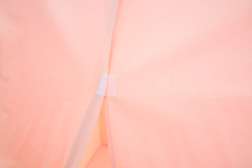 All 4 Kids Sofia Pink Cotton Canvas Kids Square Teepee Tent with Flag