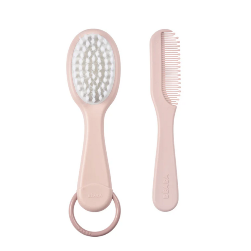 Beaba Baby Brush & Comb - Old Pink