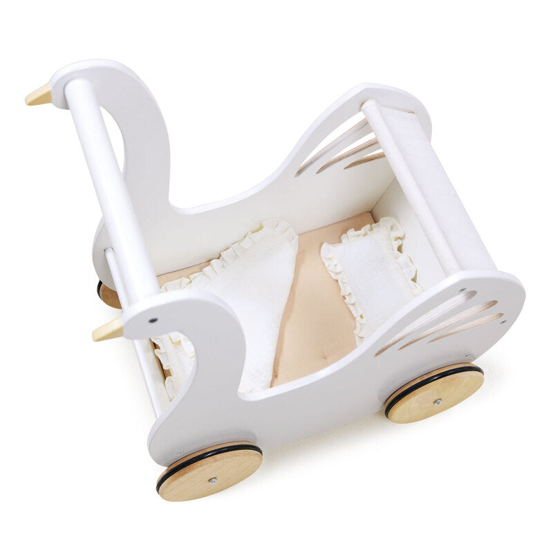 Tender Leaf Toys Doll's Sweet Swan Pram