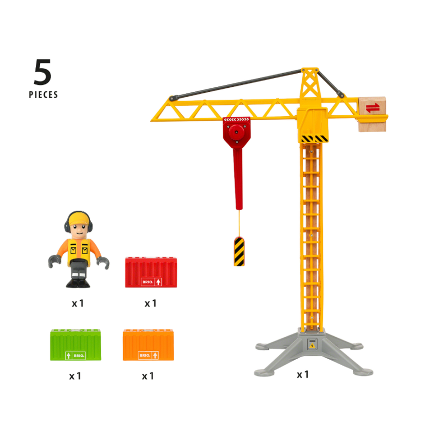 BRIO Construction Crane w Lights 5 pieces