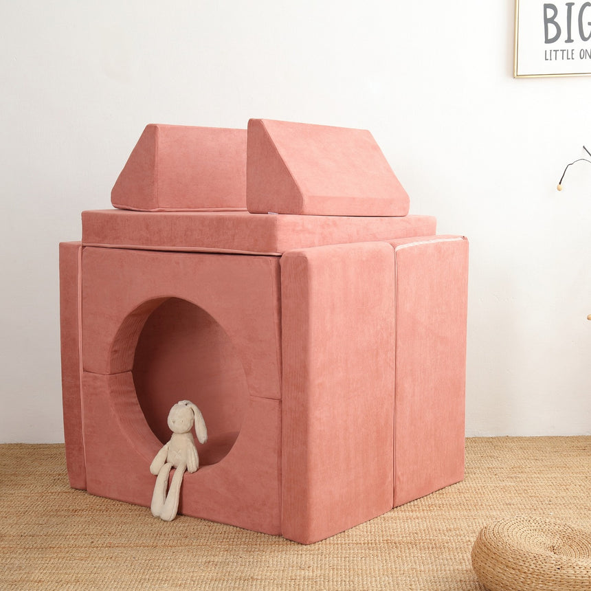 All 4 Kids Ollie10 PCS Modular Play Couch Set - Pink