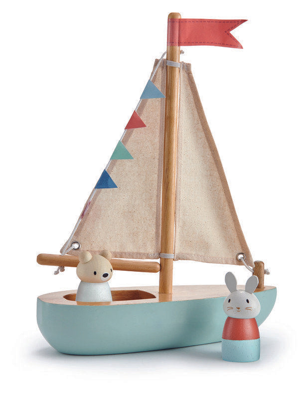 Tender Leaf Toys Wooden Sailaway Boat