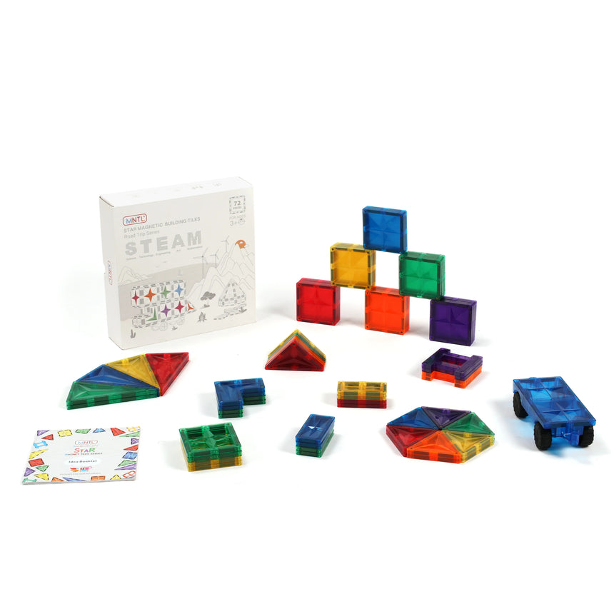 MNTL Classic Road Trip Magnetic Tile Set 72 Pcs