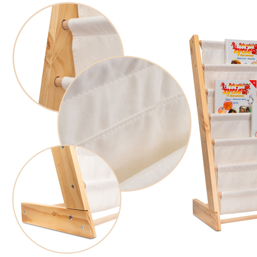 ALL 4 KIDS Henry Kids Wooden Canvas Sling Magazine Bookcase