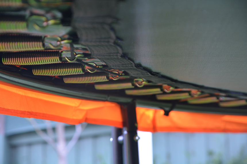 ALL 4 KIDS 8 FT Jump Zone Spring Trampoline with Basketball Board