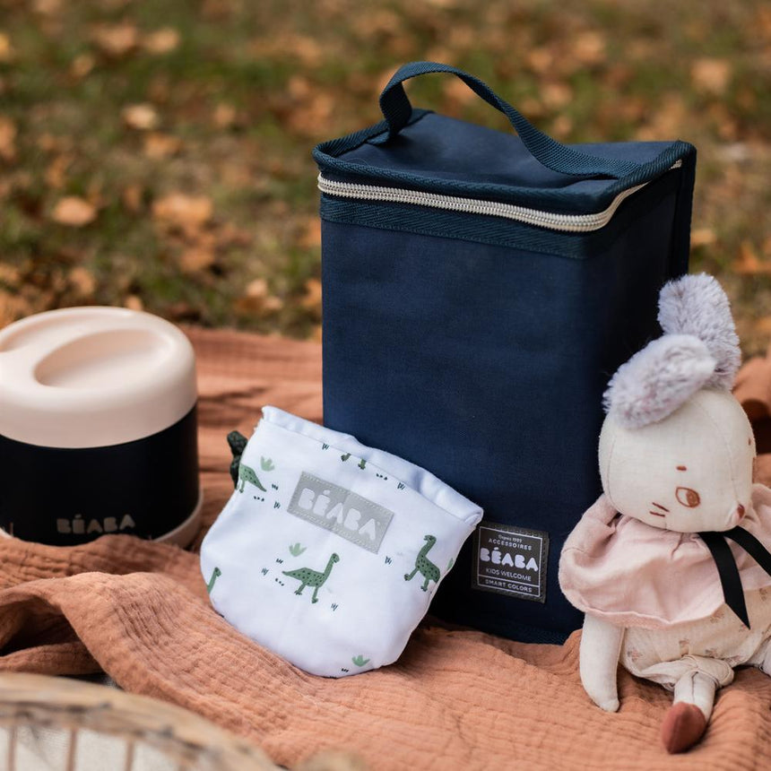 Beaba Stainless Steel Isothermal Portion 500ML - Light Pink/ Night Blue