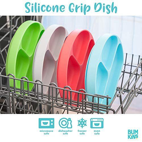 Bumkins Silicone Grip Dish - Green