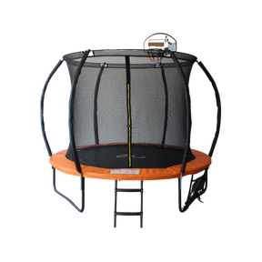 ALL 4 KIDS 8 FT Jump Zone Spring Trampoline with Basketball Board