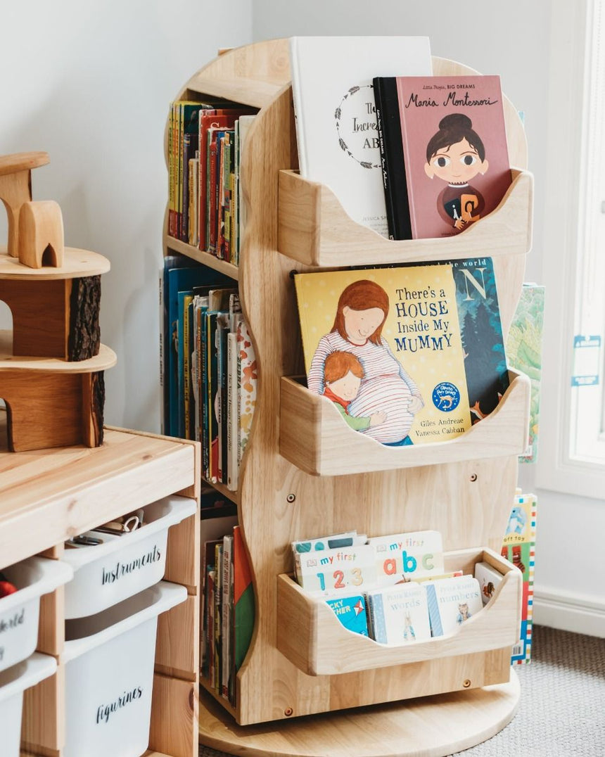 Bunny Tickles Revolving Solid Wood Bookcase