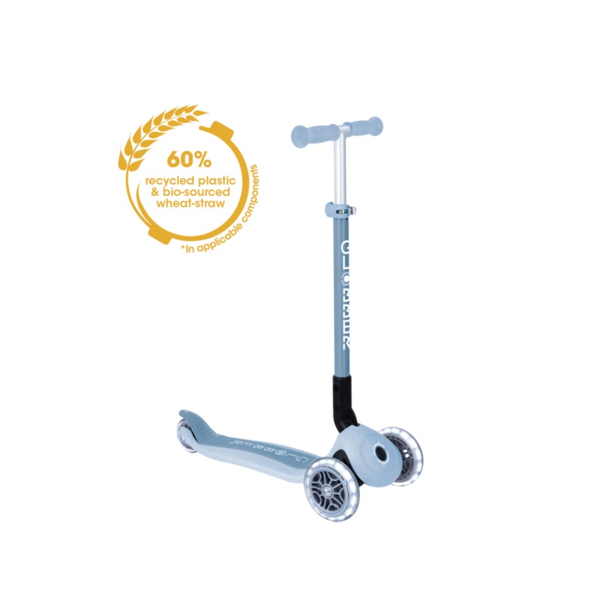 Globber ECOLOGIC PRIMO Foldable Scooter with Lights - Blueberry