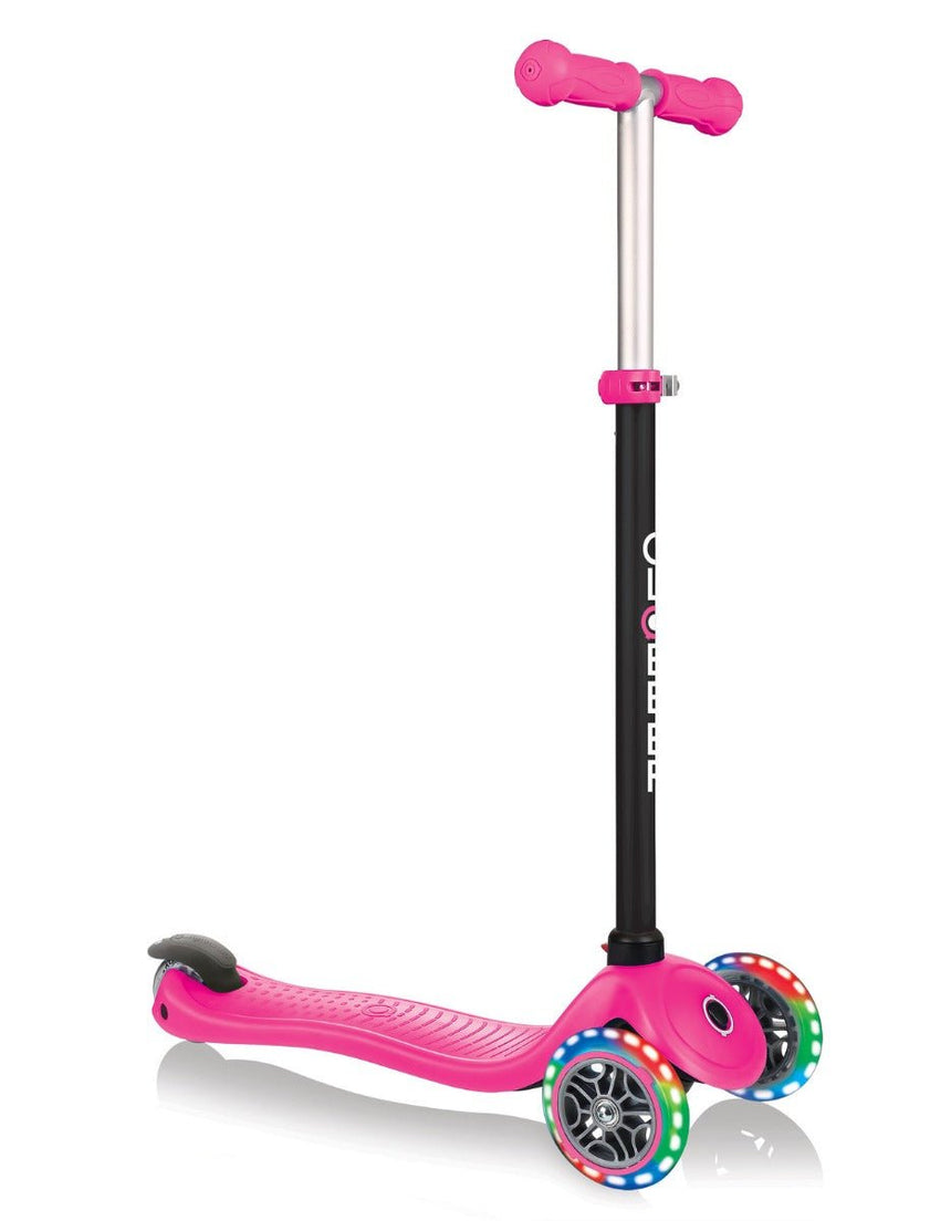 Globber Go Up Sporty Lights Convertible Scooter - Pink