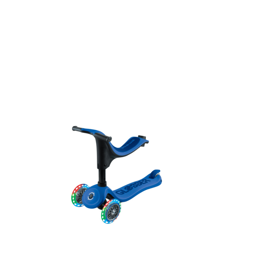 Globber Go Up Sporty Lights Convertible Scooter - Navy Blue/ Dark Navy Blue