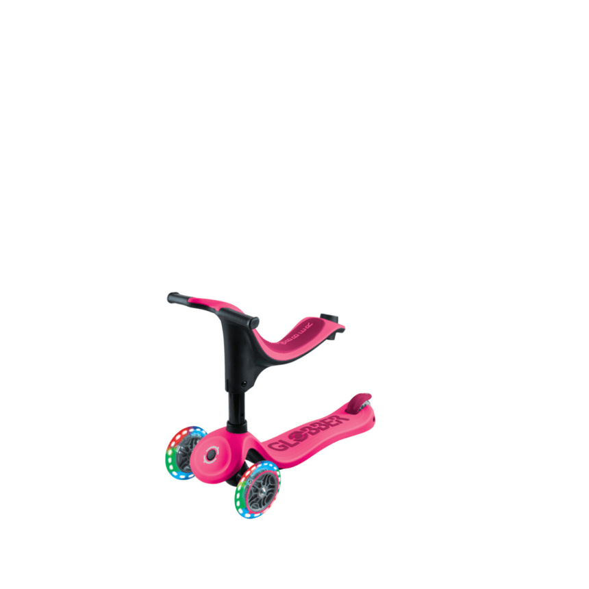 Globber Go Up Sporty Lights Convertible Scooter - Fuchsia/ Dark Pink