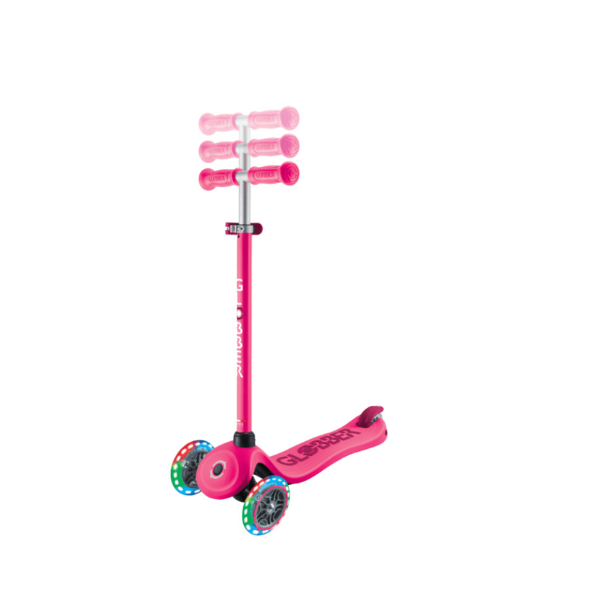 Globber Go Up Sporty Lights Convertible Scooter - Fuchsia/ Dark Pink