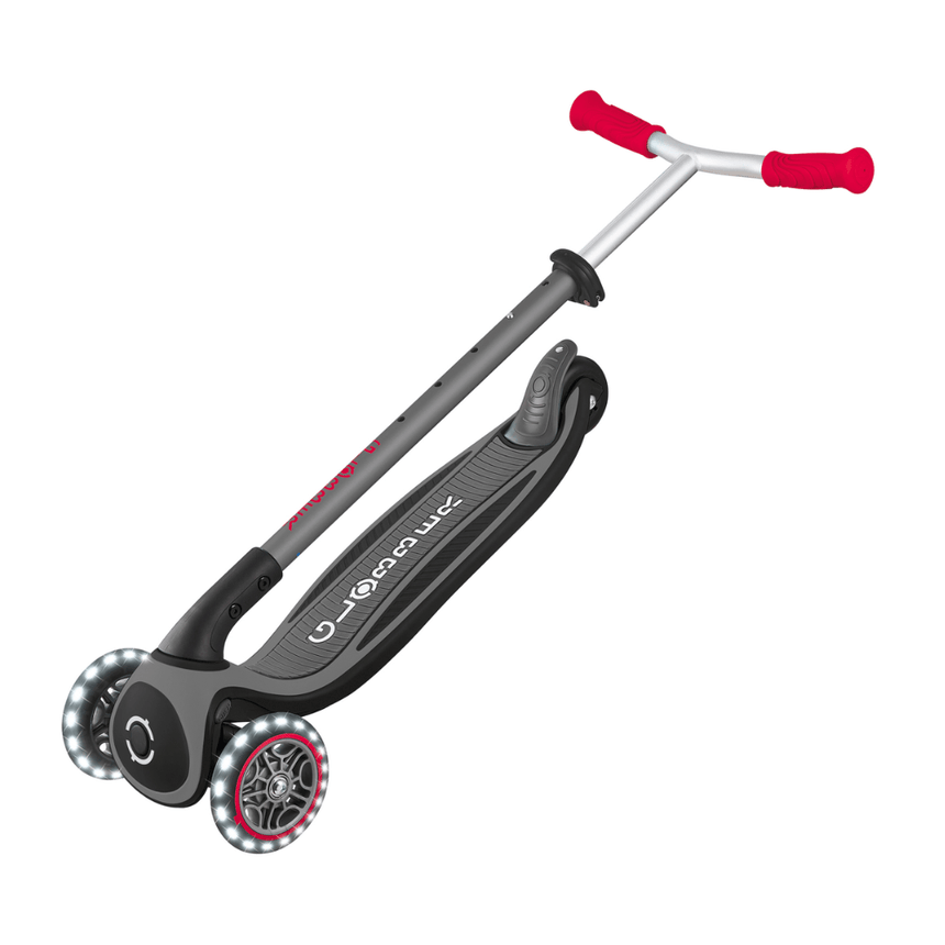 Globber Master Scooter with Lights - Black/Red