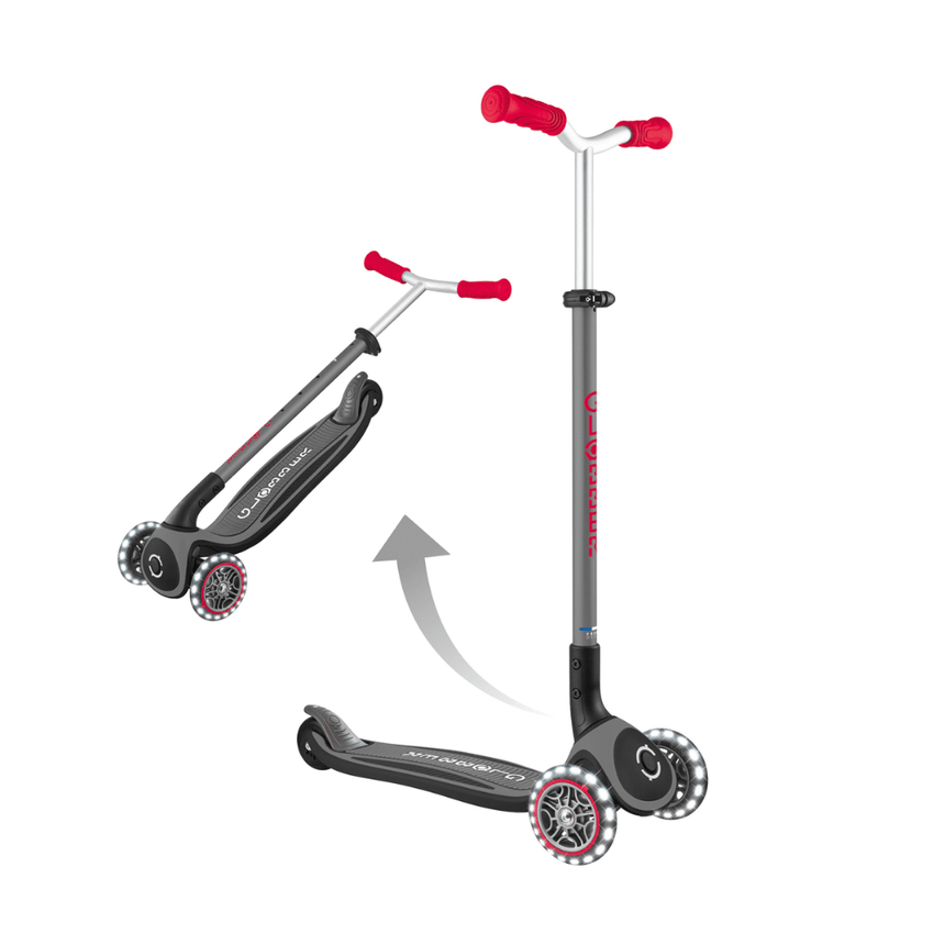 Globber Master Scooter with Lights - Black/Red