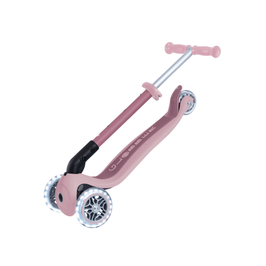 Globber ECOLOGIC JUNIOR Foldable Scooter with Lights - Berry