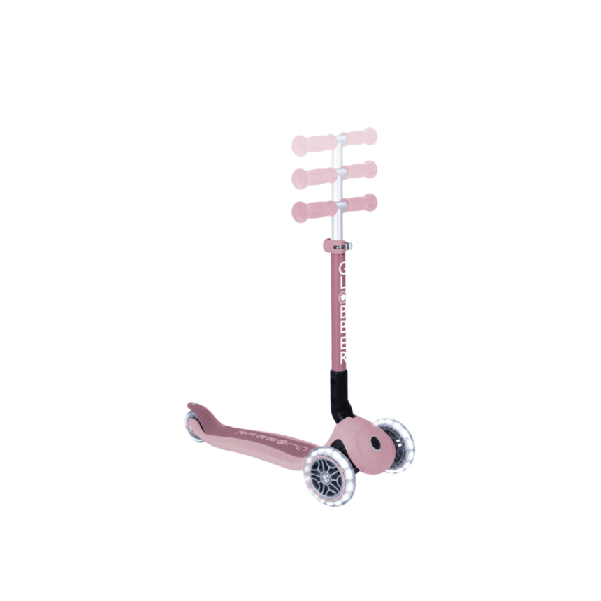 Globber ECOLOGIC JUNIOR Foldable Scooter with Lights - Berry